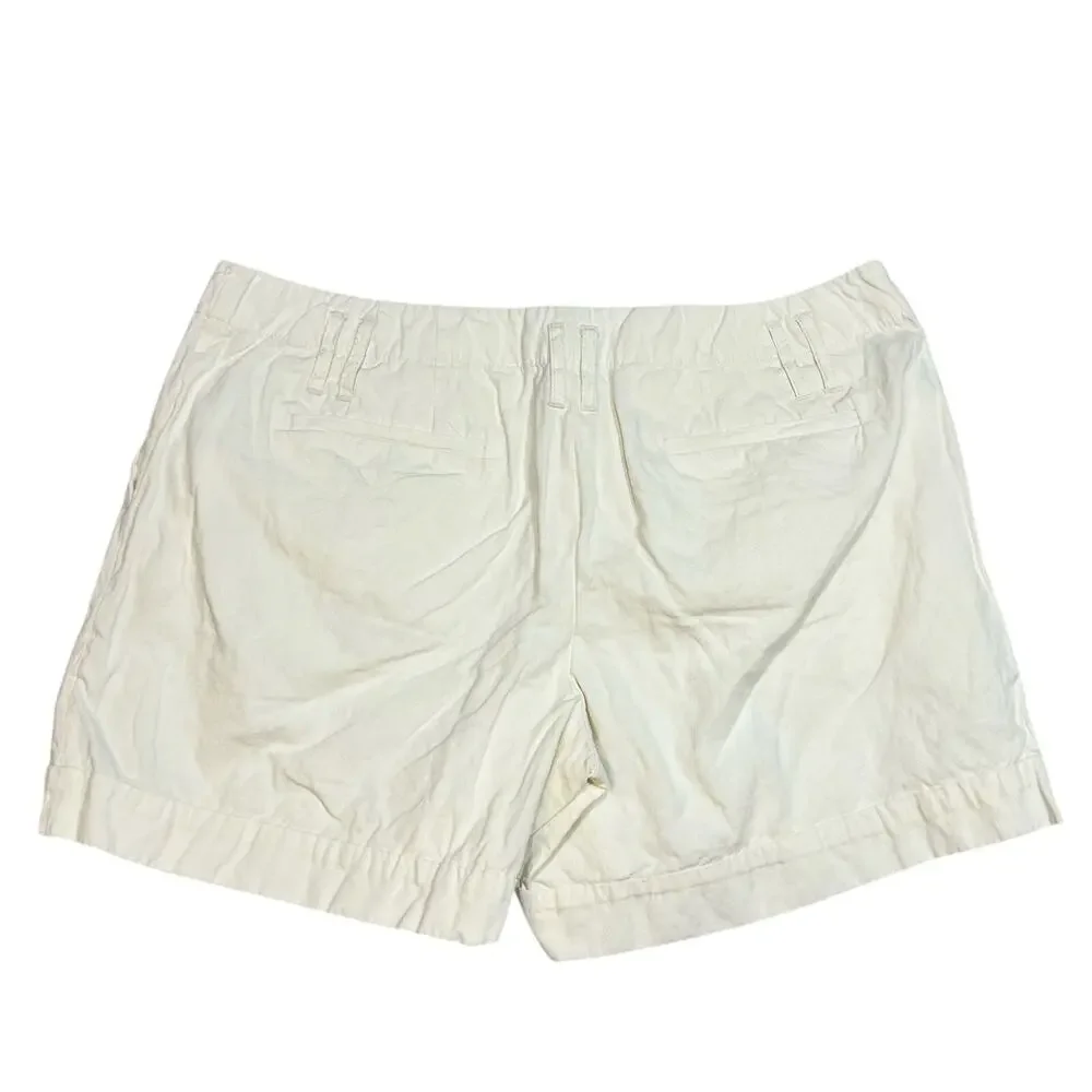 Ann Taylor LOFT Shorts Lot 3 Women 10 White Beige Geometric Linen Blend Casual